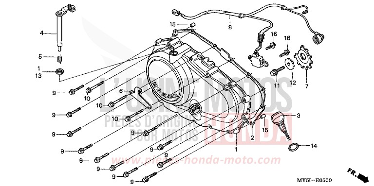 KURBELGEHAEUSEABDECKUNG von CB1300 Super Bold'or ABS SCHWARZ (NH1) von 2002
